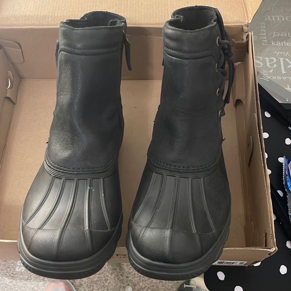 SPERRY Sz 10 Black Moto Saltwater Rain boot